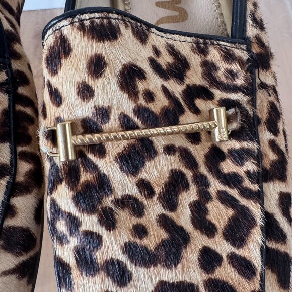 Sam Edelman Loraine Leopard Print Calf Hair Loafers Size 10 Quiet Luxury Classic - Picture 11 of 16